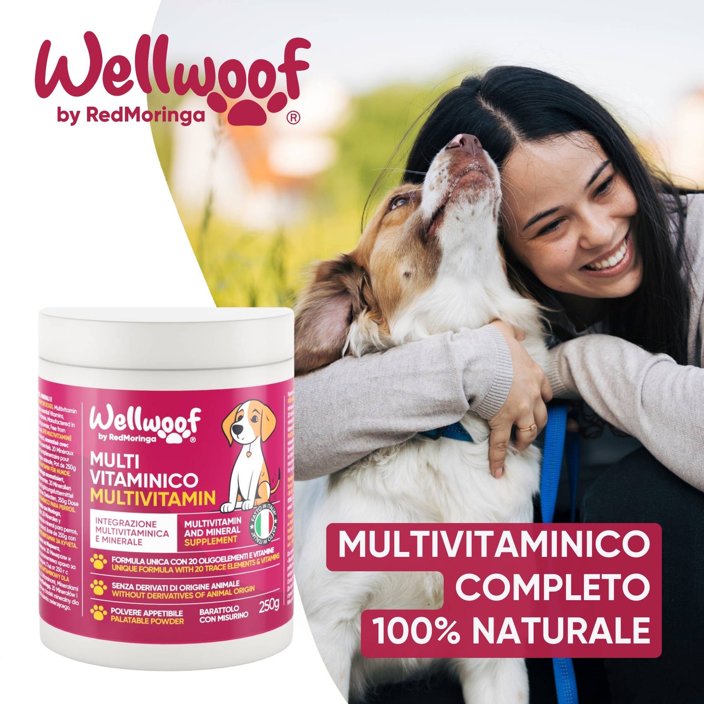 Vitamine per cani cuccioli, adulti e anziani – formula naturale Made in Italy