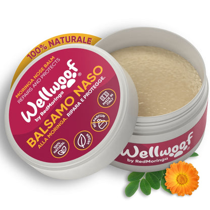 WellWoof Nose Balm for Dogs and Cats - 100% Natural Formula for Hydrated and Protected Nose - 70ml